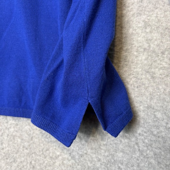 Vintage y2k À la carte Women's XL Blue Mock Neck Knit Top Rayon Spandex Sweater - Picture 3 of 8